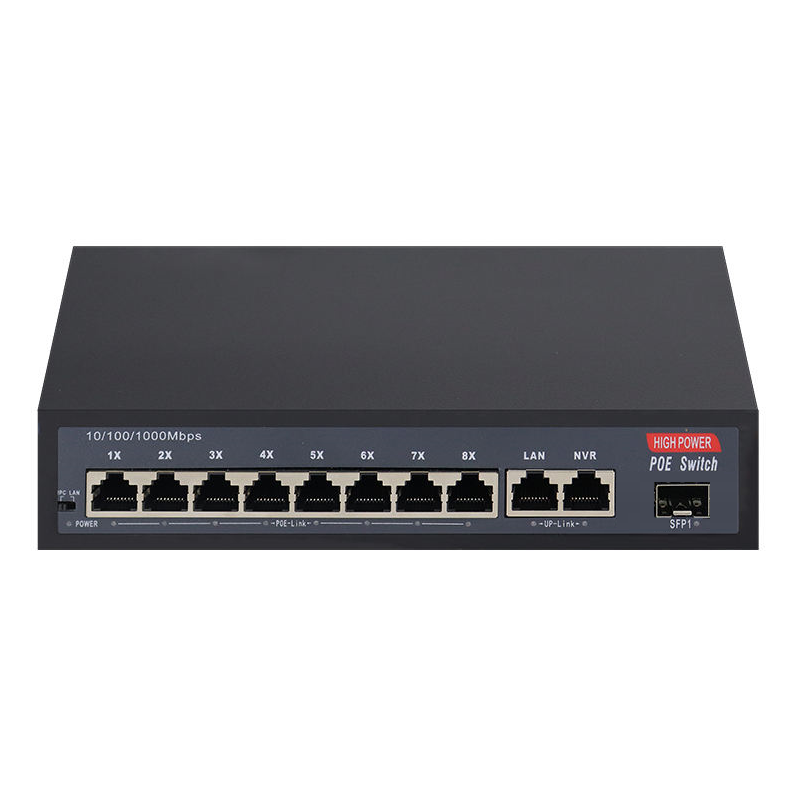 10 Port GAIGABIT (8 GE Ports+2GE Uplink Ports+ 1 SFP) imported poe switch